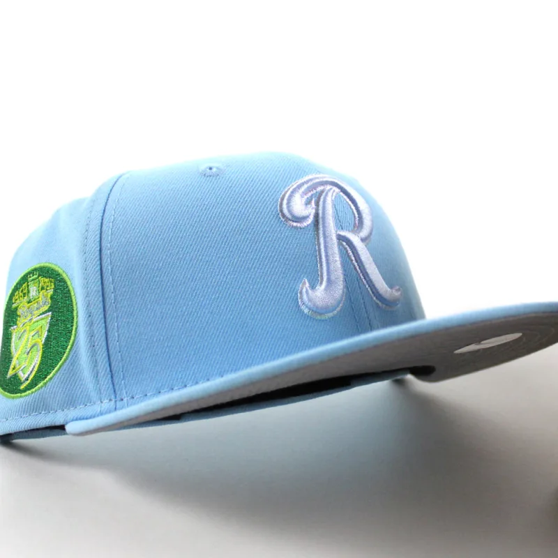 New Era Kansas City Royals fitted hat Dosientos Blue Gray Under Brim colorway - Kansas City Royals 40th Anniversary New Era 59Fifty Fitted Hat (Dosientos Blue Gray Under Brim)
