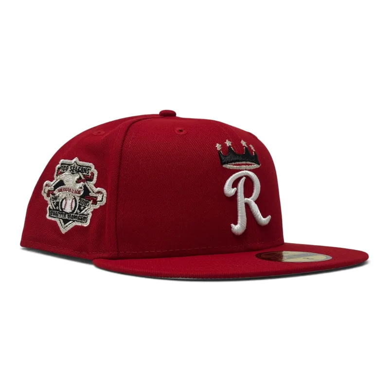 New Era Kansas City Royals fitted hat red, royal colorway - Kansas City Royals 100th Anniversary New Era Fitted Hats- Red