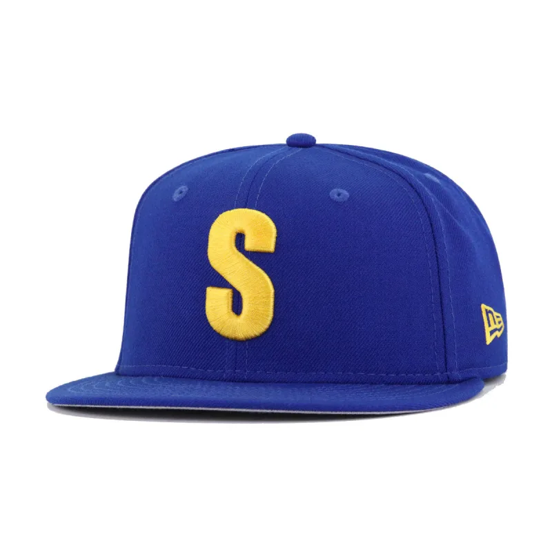 New Era Seattle Mariners fitted hat blue, yellow, royal colorway - New Era Drops Seattle Mariners Steelheads Fitted in Light Royal Blue