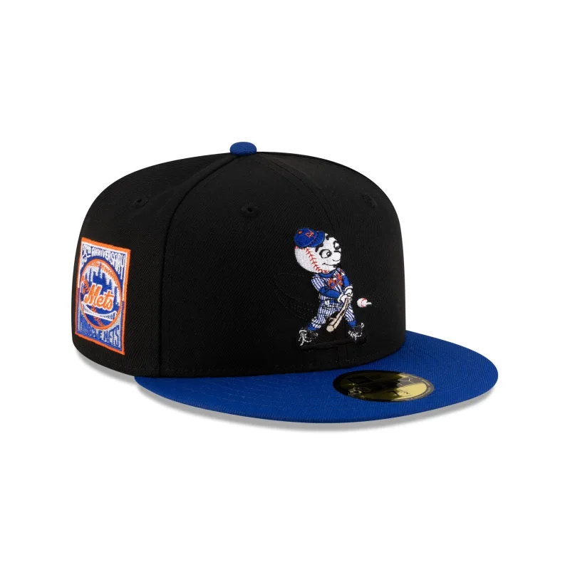 New Era New York Mets fitted hat black colorway - New Era Drops Clean Mets Mascot Fitted in Blackout Colorway