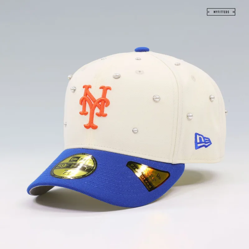 New Era New York Mets fitted hat white colorway - New Era Drops Studded Pearl Essence Mets Fitted in Off White