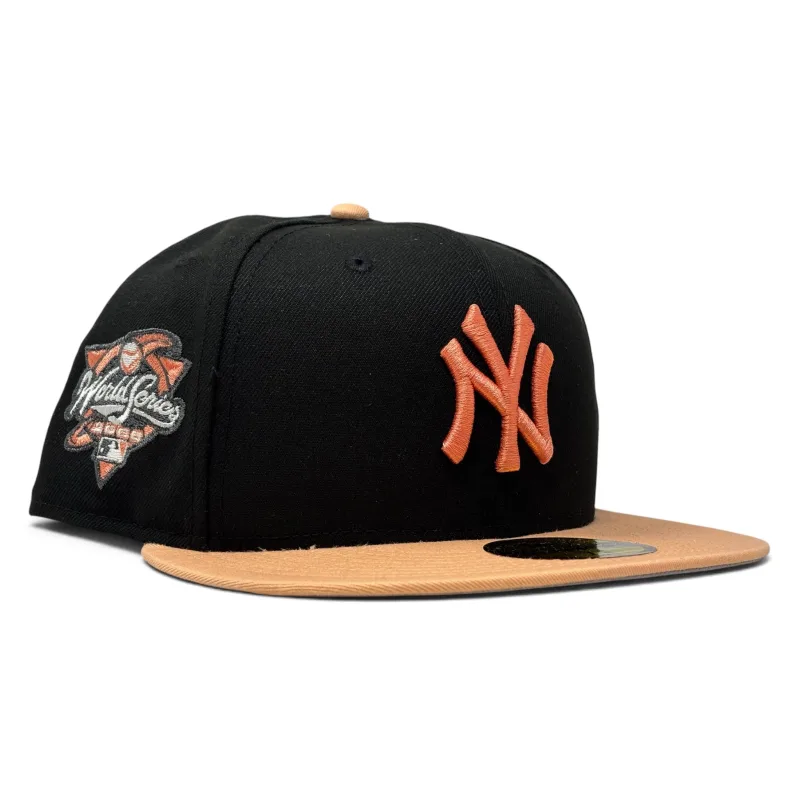 New Era New York Yankees fitted hat black colorway - New York Yankees 2000 World Series 59Fifty New Era Fitted Hats- Black Peach
