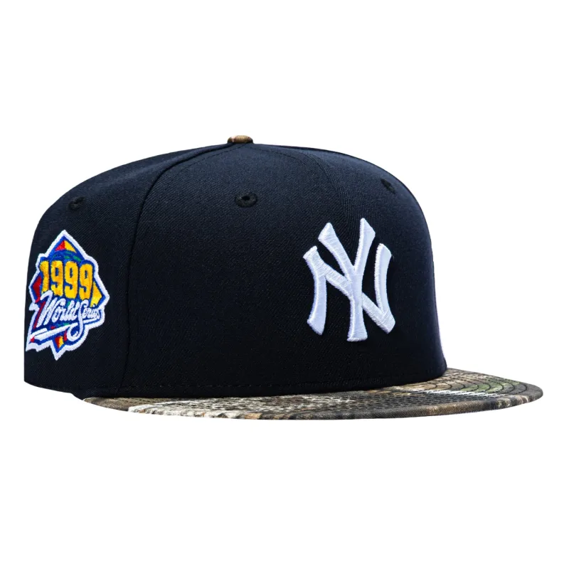 New Era New York Yankees fitted hat Navy, Realtree colorway - New Era 59Fifty APX Realtree New York Yankees 1999 World Series Patch Hat – Navy, Realtree