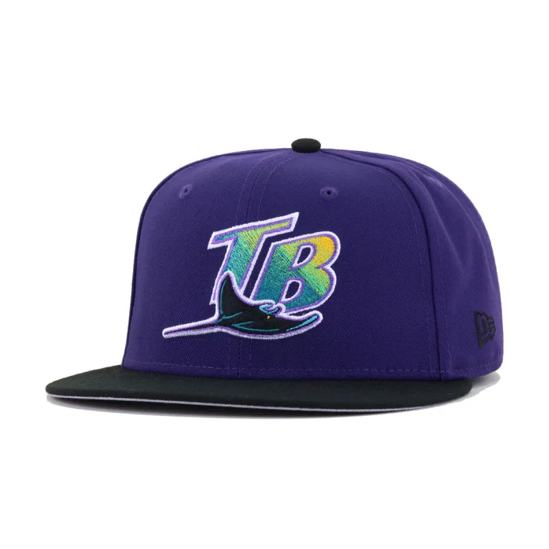 New Era Tampa Bay Rays fitted hat black, blue, green, purple, yellow colorway - New Era Drops a Sunset-Ready Rays Fitted in Purple and Black
