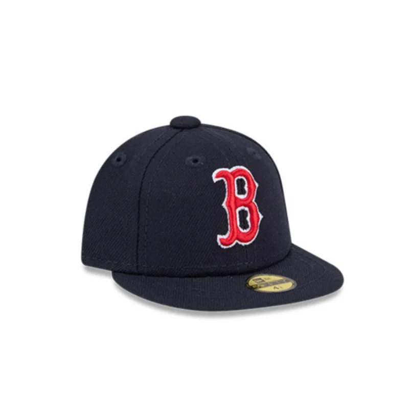 New Era Boston Red Sox fitted hat Navy colorway - New Era Drops Tiny Navy Red Sox Fitted in Mini Me Form