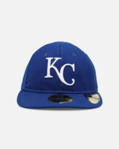 New Era Kansas City Royals fitted hat black, royal colorway - Kansas City Royals 50th Anniversary Fitted: New Era Honors Royal Blue History