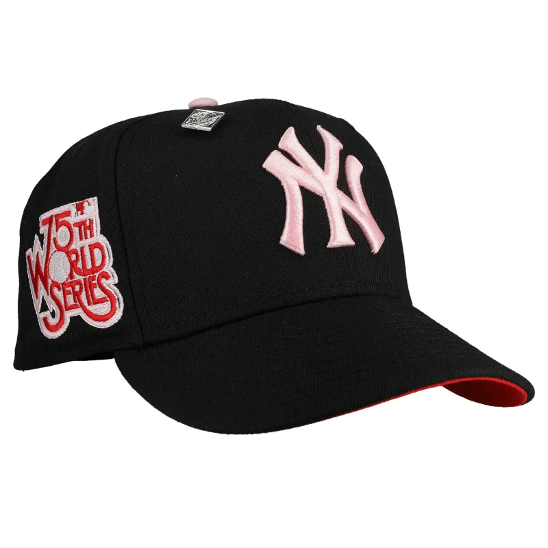 New Era New York Yankees fitted hat black, red colorway - New Era Drops Clean Yankees 75th World Series Fitted in Black and Red