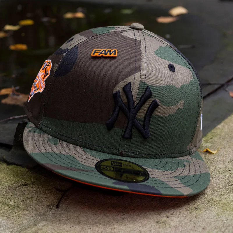 New Era New York Yankees fitted hat - New Era Drops Woodland Camo Yankees Fitted with Hunter Flame UV Magic