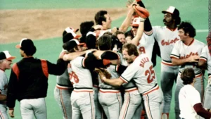 Camden Yards during the Baltimore Orioles 1998 season celebrating franchise history