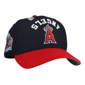 New Era Los Angeles Angels fitted hat grey, blue colorway - Anaheim Angels 40th Anniversary Fitted: New Era’s Upside Down Chainstitch Tribute