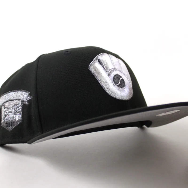 New Era Milwaukee Brewers fitted hat Black Gray Under Brim colorway - New Era Honors Brewers Fans with Home of the Heroes Fitted