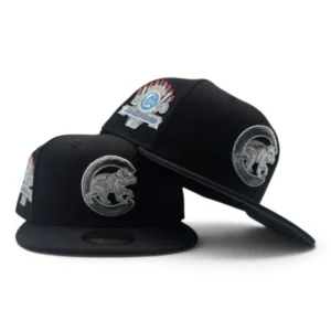 New Era Chicago Cubs fitted hat black, gray, green colorway - Black Chicago Cubs Cilantro Green Bottom 1990 All Star Game Side Patch New Era 59Fifty Fitted