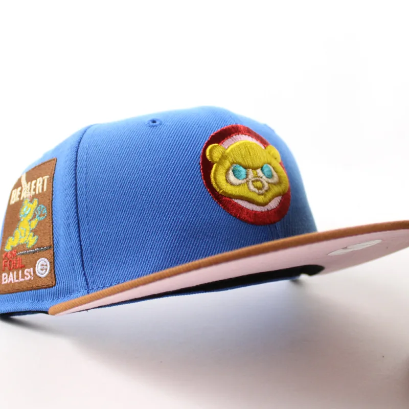 New Era Chicago Cubs fitted hat Blue Panama Tan Pink Under Brim colorway - New Era Drops Playful Cubs Fitted with Panama Blue and Pink Under Brim