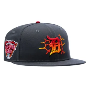 New Era Detroit Tigers fitted hat Graphite colorway - New Era 59Fifty Molten Lava Detroit Tigers 2005 All Star Game Patch Hat – Graphite
