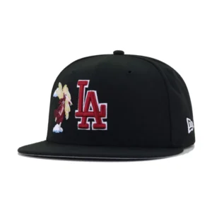 New Era Los Angeles Dodgers fitted hat black, red, blue, gold colorway - New Era Drops Sinister Dodgers ‘Angel’ Fitted in Black