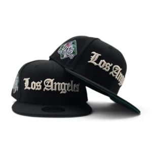 New Era Los Angeles Dodgers fitted hat black, green colorway - New Era Drops Fresh Dodgers Fitted with VIVA Los Dodgers Side Patch