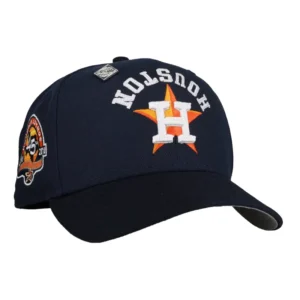 New Era Houston Astros fitted hat navy, grey, blue colorway - Houston Astros 45th Anniversary Navy Upside Down Chainstitch 59Fifty Fitted Hat