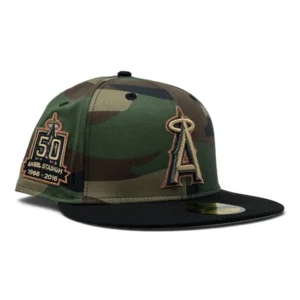 New Era Los Angeles Angels fitted hat black colorway - Los Angeles Angels 50th Anniversary Camouflage/Black New Era Fitted Hat