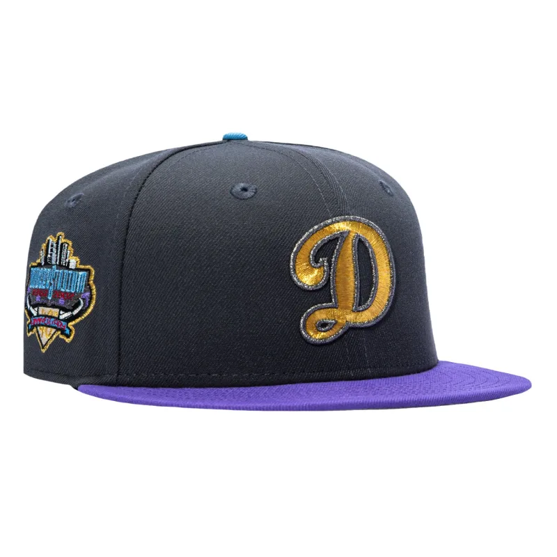 New Era Los Angeles Dodgers fitted hat Graphite, Purple colorway - New Era 59Fifty Los Angeles Dodgers 40th Anniversary Patch D Hat – Graphite, Purple
