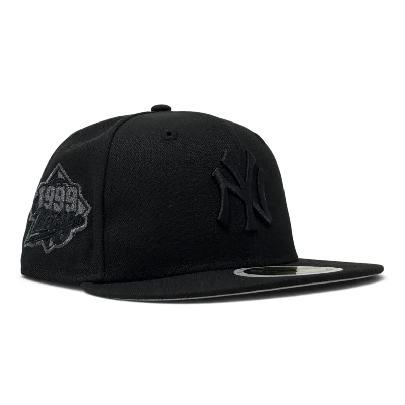 New Era New York Yankees fitted hat black colorway - New York Yankees 1999 World Series New Era fitted Hat-All Black