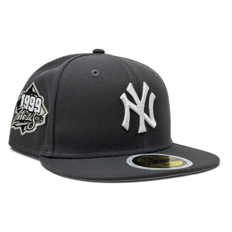 New Era New York Yankees fitted hat gray colorway - New York Yankees 1999 World Series New Era fitted Hat-Gray