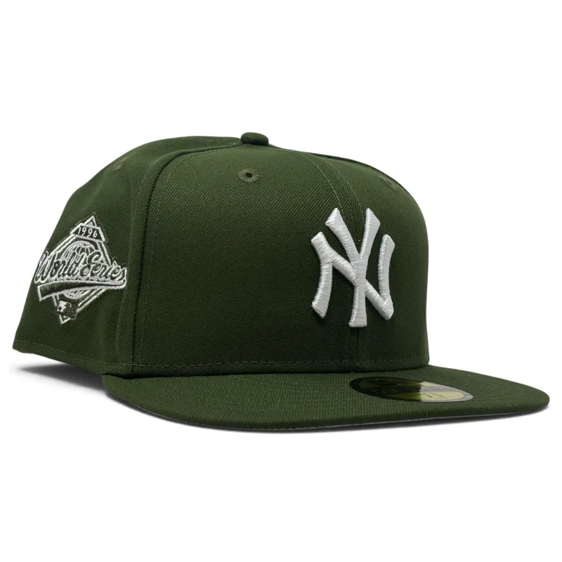 New Era New York Yankees fitted hat green colorway - New York Yankees 1996 World Series 59Fifty New Era Fitted Hat-Rifle Green