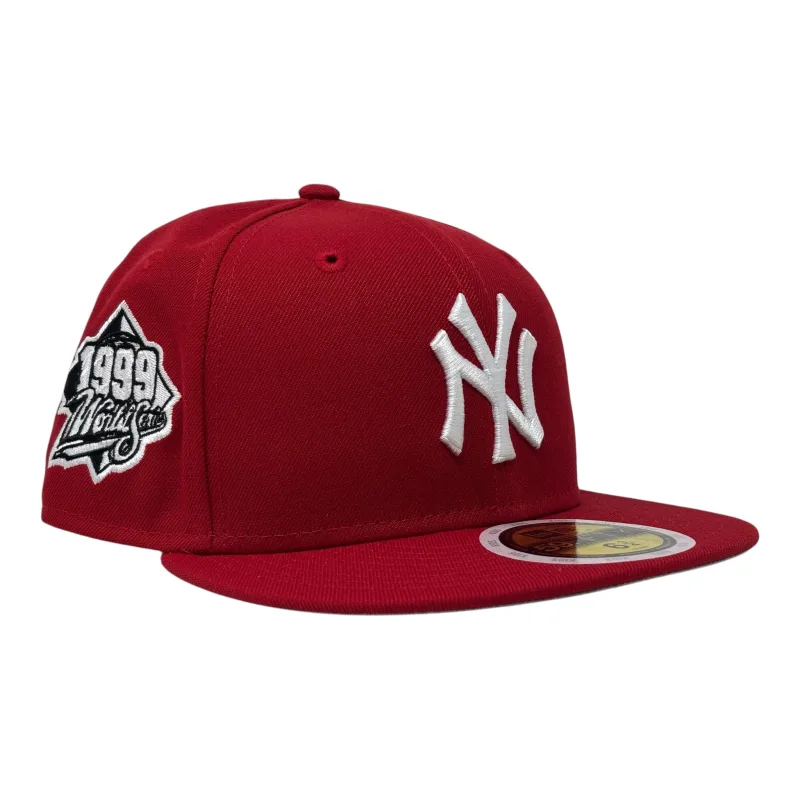 New Era New York Yankees fitted hat red colorway - New York Yankees 1999 World Series New Era fitted Hat-Red