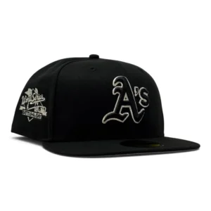 New Era Oakland Athletics fitted hat black colorway - Oakland Athletics 1989 World Series 59Fifty New Era Fitted Hat- Black