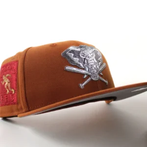 New Era Oakland Athletics fitted hat Rust Orange Under Brim colorway - New Era Honors Rickey Henderson with Clean Oakland A’s Fitted