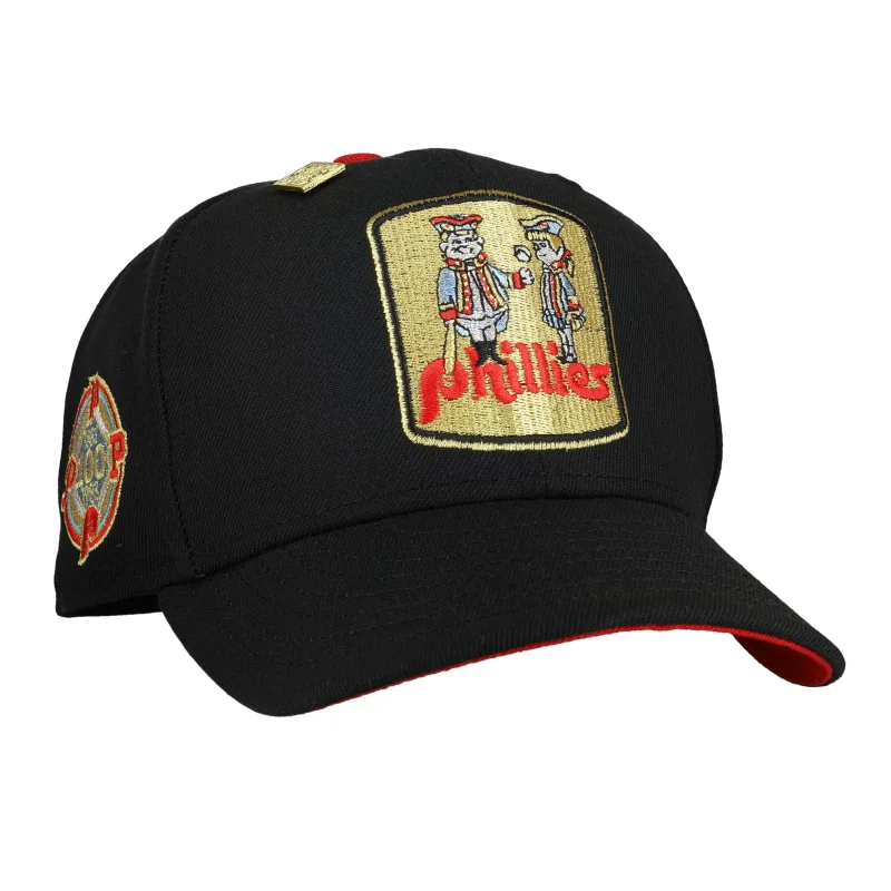 New Era Philadelphia Phillies fitted hat black, red colorway - Philadelphia Phillies 100th Anniversary Metallic 59Fifty Fitted Hat