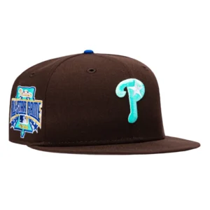 New Era Philadelphia Phillies fitted hat Brown, Mint colorway - New Era 59Fifty Philadelphia Phillies 1996 All Star Game Patch Alternate Hat – Brown, Mint